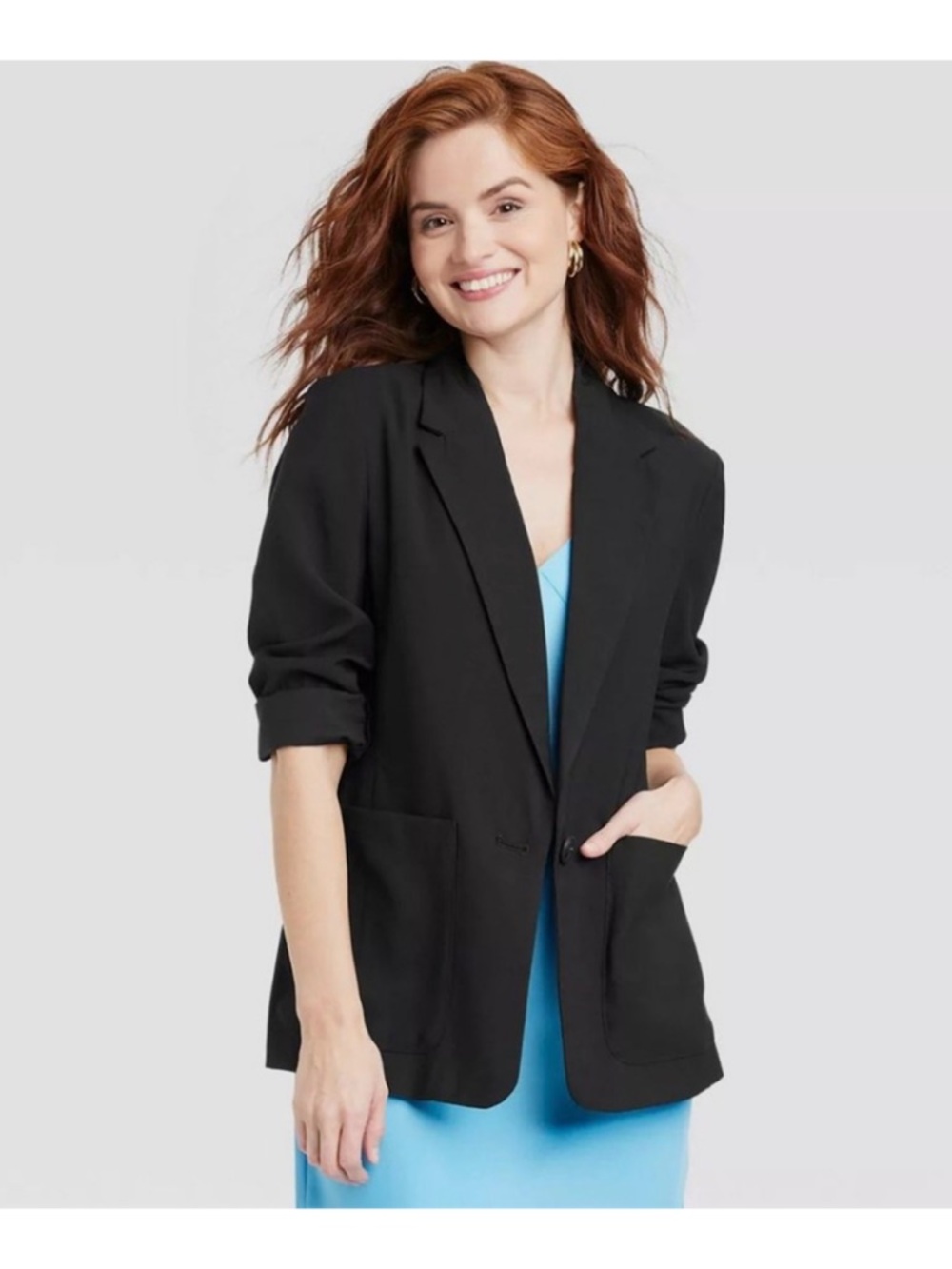 A New Day Relaxed Fit Essential Blazer (Black - Small)